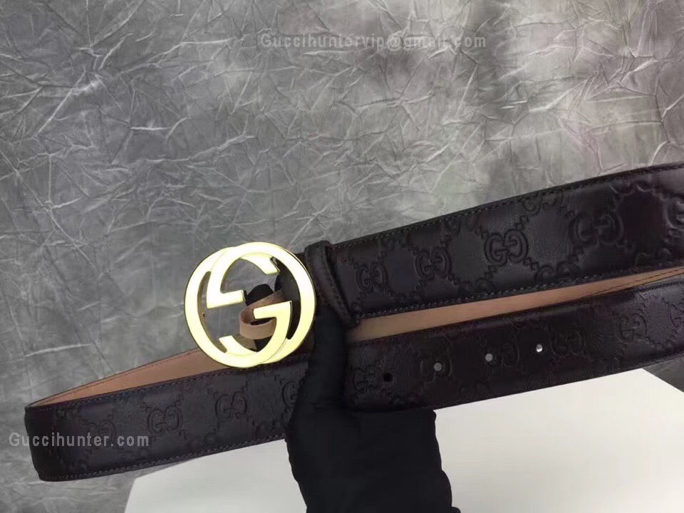 Gucci Black Signature Leather Belt 40mm
